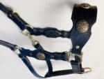 Baroque leather halter Lazypony, handmade padded adjustable horse halter