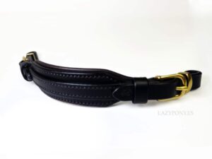 Black Hackamore noseband Lazypony, leather bitless noseband