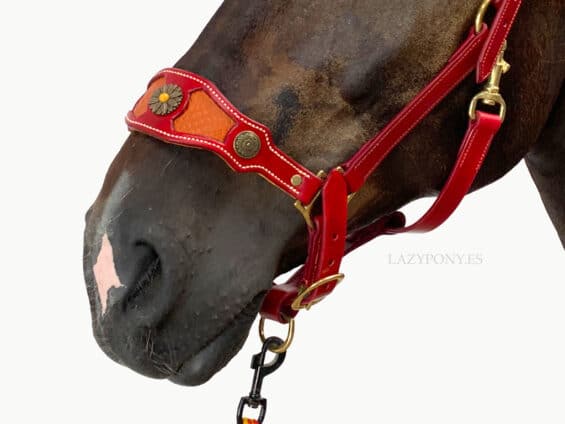 Leather halter noseband Lazypony, handmade Bronc Noseband
