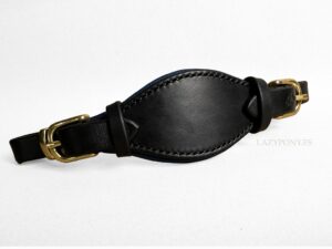 Black Anatomical hackamore Lazypony with brass buckles