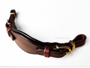 Brown Anatomical hackamore Lazypony, leather bitless noseband