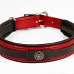 black and red leather dog collar Lazypony