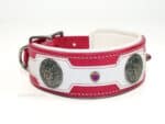 Pink wide leather collar Lazypony