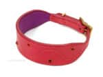 Pink leather hound dog collar Lazypony