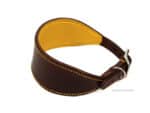 brown plain leather hound collar