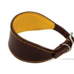 brown plain leather hound collar