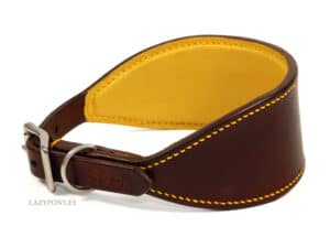 Brown leather hound collar Lazypony
