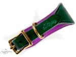 Green greyhound collar Lazypony with purple lining