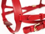 Red leather Hunter bridle Lazypony