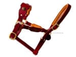 Burgundy Leather Baroque horse halter Lazypony