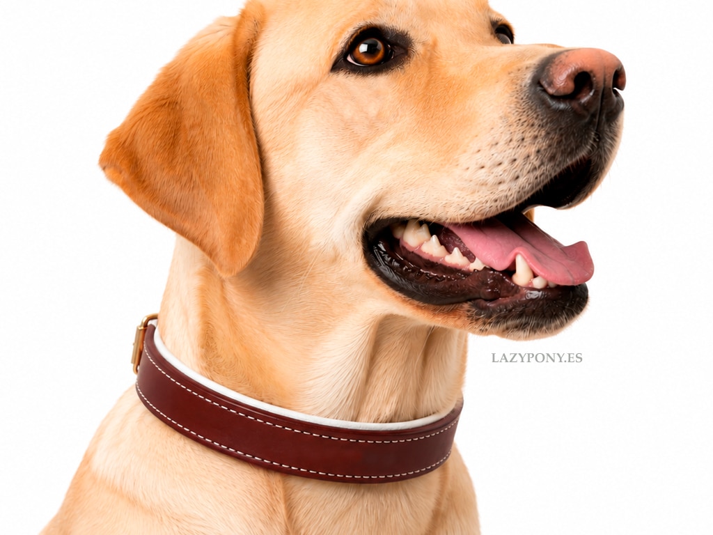 2600 Padded Leather Dog Collar with Name Tag