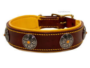 Padded Leather Collar for big dogs Lazypony