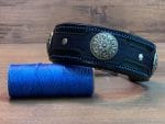 Wide black leather collar