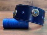 Blue hound collar with conchos