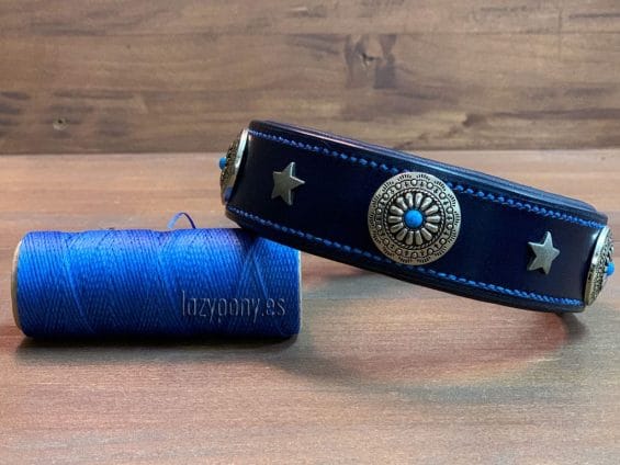 Blue collar with conchos
