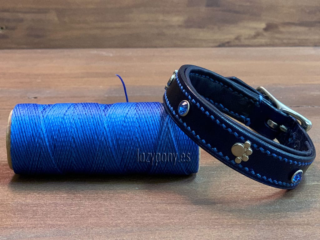 Decorated blue dog collar