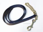 Lead rope with chain Lazypony, leather handmade horse lead