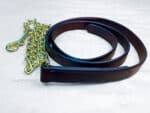 Lead rope with chain Lazypony, leather handmade horse lead
