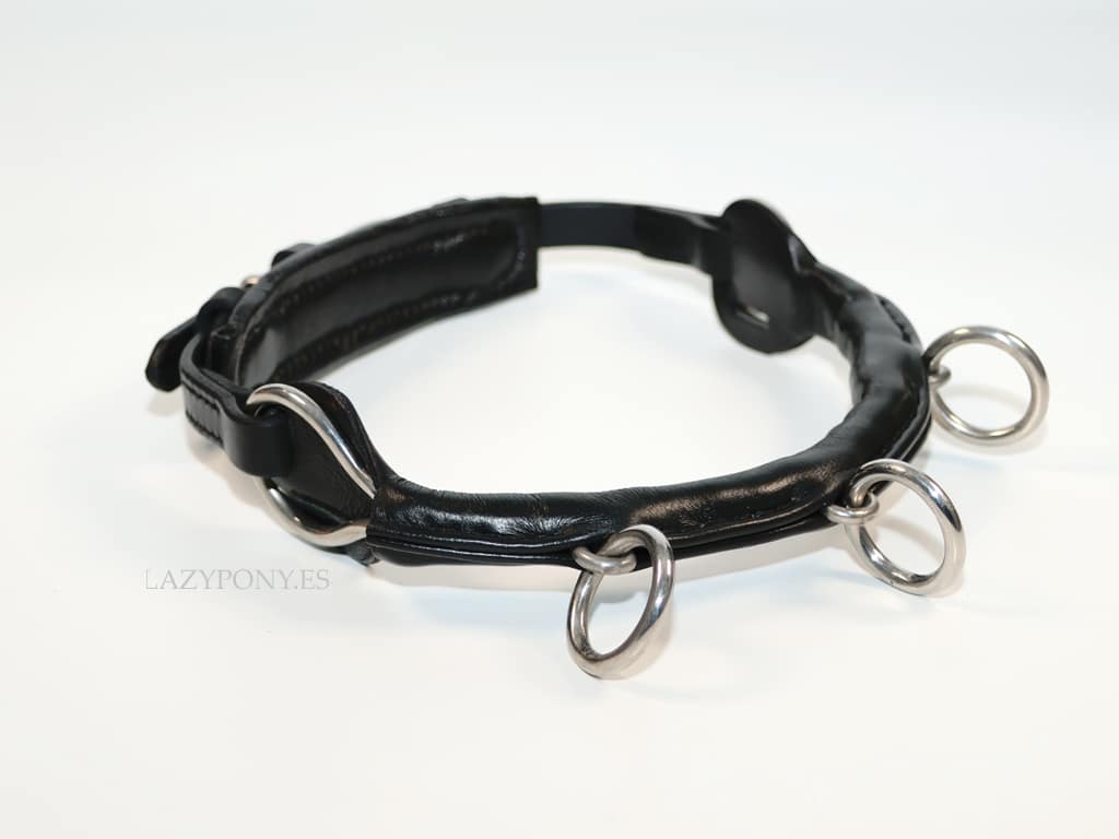 2272 black cavesson noseband with chain Lazypony