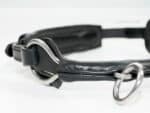 Black chain noseband with steel rings Lazypony