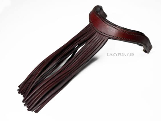 Leather browband Vaquero Lazypony, handmade mosquero browband with fringe