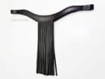 Leather browband Vaquero Lazypony, handmade mosquero browband with fringe