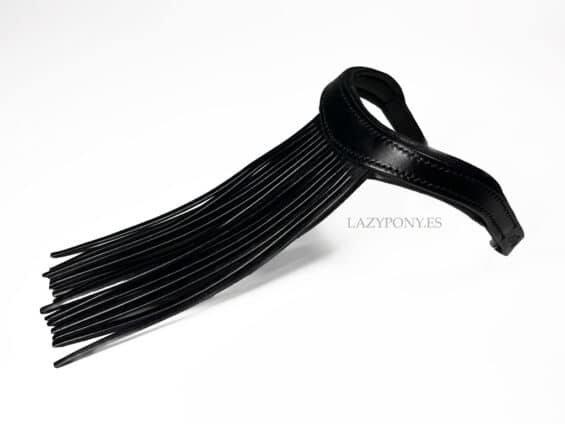 Leather browband Vaquero Lazypony, handmade mosquero browband with fringe