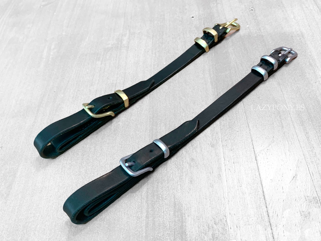 2037 Сheekpieces Baroque Lazypony, leather сheek pieces with noseband loop