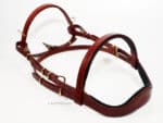 Handcrafted brown cavesson horse bridle Lazypony with brass buckles