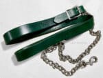 Leather lead rope with chain Lazypony, handcrafted horse lead with buckle