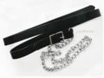 Leather lead rope with chain Lazypony, handcrafted horse lead with buckle