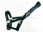 Anatomical leather halter Lazypony, horse headcollar with two buckles