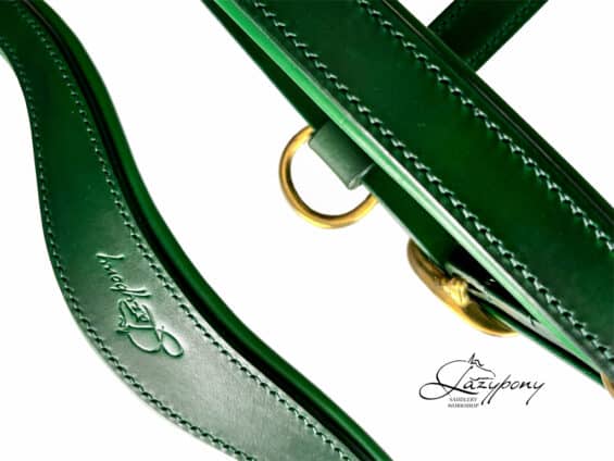 Anatomical leather halter Lazypony, horse headcollar with two buckles