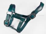 Anatomical leather halter Lazypony, horse headcollar with two buckles