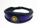 black and purple leather collar