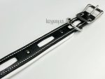 leather custom collar with cut-outs
