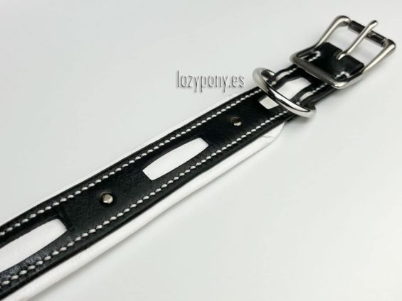leather custom collar with cut-outs