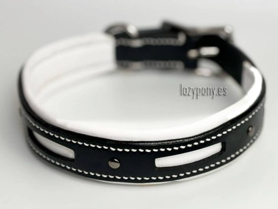 leather custom collar with cut-outs