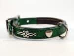 Leather dog collar Flower Lazypony with rivets, puppy, cat and pet small collar