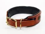 Wide leather dog collar Heart Lazypony, Luxury Personalized Collar, brown and blue leather dog collar