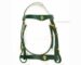 Green and white Portuguese custom bridle Lazypony with baroque buckles and conchos