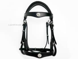 Portuguese custom bridle Lazypony with baroque buckles and conchos