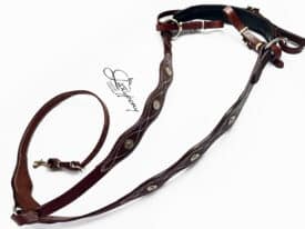 Portuguese Breastplate Lazypony, handmade leather horse breast collar