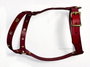 burgundy small dog harness Lazypony