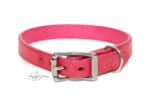 plain pink leather dog collar Lazypony