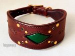wide leather hound collar