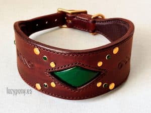 wide leather hound collar