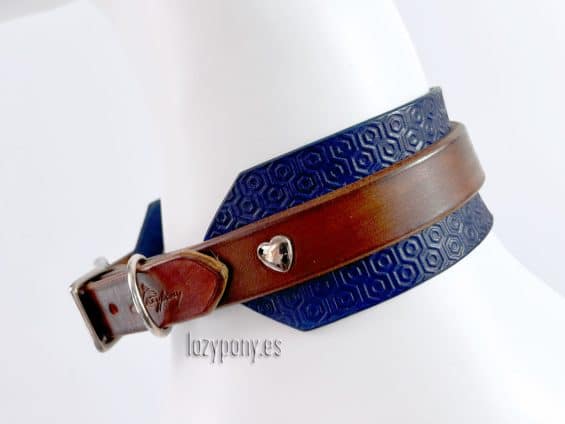 tooled leather dog collar Lazypony
