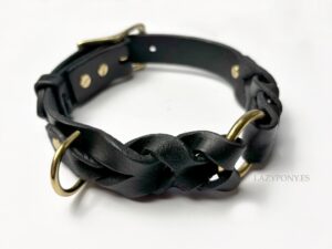 braided leather collar