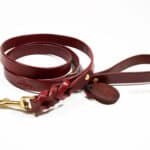 braided leather dog collar